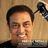 StyleMake Thickener Hair Fiber Dark Brown 28gm With Pump for Thin & Fine Hair | Thickening Fibre Spray for Men & Women | Loss Concealer | (Dark Brown Fiber + Applicator)