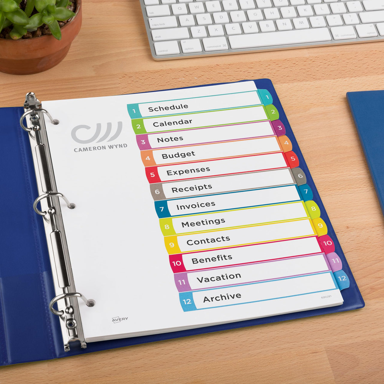 Avery 12 Tab Dividers for 3 Ring Binders, Customizable Table of Contents, Multicolor Tabs, 1 Set (11843) 1 pack