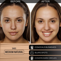 FACESCANADA All Day Hydra Matte Foundation|3-In-1 Foundation + Moisturizer + Spf 30|24 Hr Aloe Hydration & Vitamin C|10Hr Long Wear|Medium To High Buildable Coverage|Medium Natural 022|25Ml - Cream