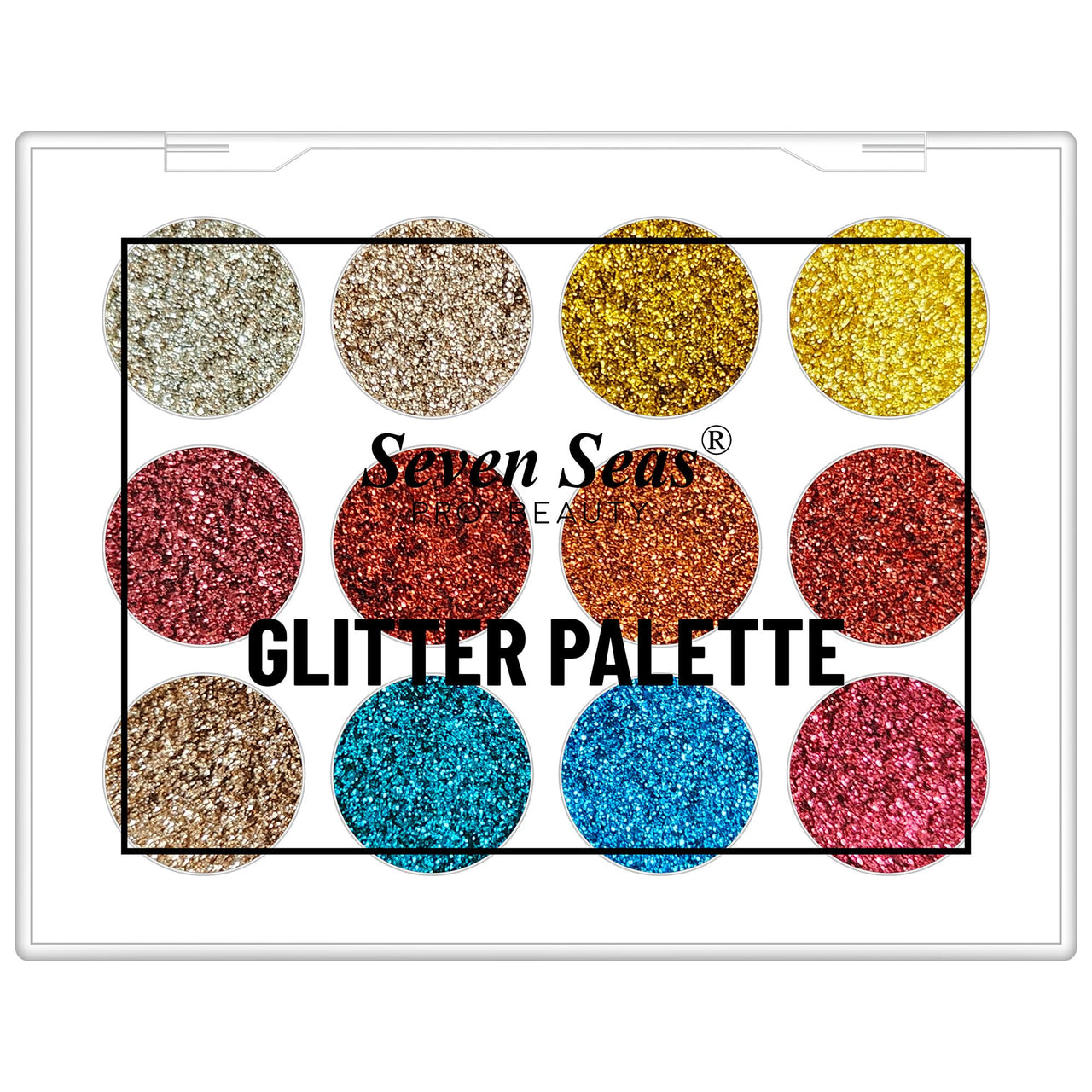 Seven Seas Glitter Eyeshadow Palette Shimmery Finish for Eye Makeup | Long Lasting | Highly Pigmented For Smokey Eye Palette (Skin)