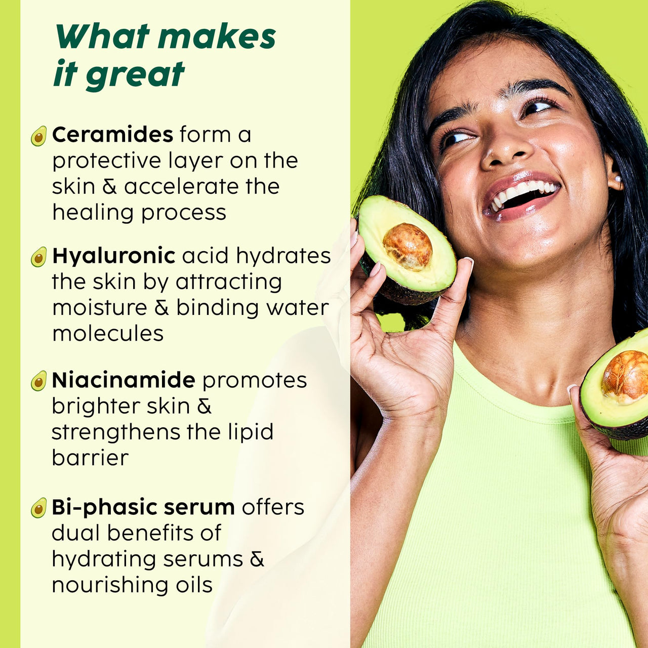 PLIX - THE PLANT FIX Avocado Ceramide Moisture Rush Biphasic Serum| For Deep Nourishment & Strengthened Skin Barrier| Nourishes and Hydrates Skin| For Dry Skin, Normal Skin & Sensitive Skin | 30ml