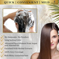Kokila NO PPD Shampoo Hair Colour | Natural Extracts | Colours Hair in 10 Minutes | Ammonia Free, Paraben Free - 10 Pair Free Gloves - Black 400ml for Unisex