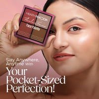 Hilary Rhoda Flawless Forever Face Palette | Highlighter, Contour & 2 Blushes | All-in-one Face Makeup Kit | Highly Pigmented & Long Lasting Face Palette | 11.2g (Dark- Shade 03)