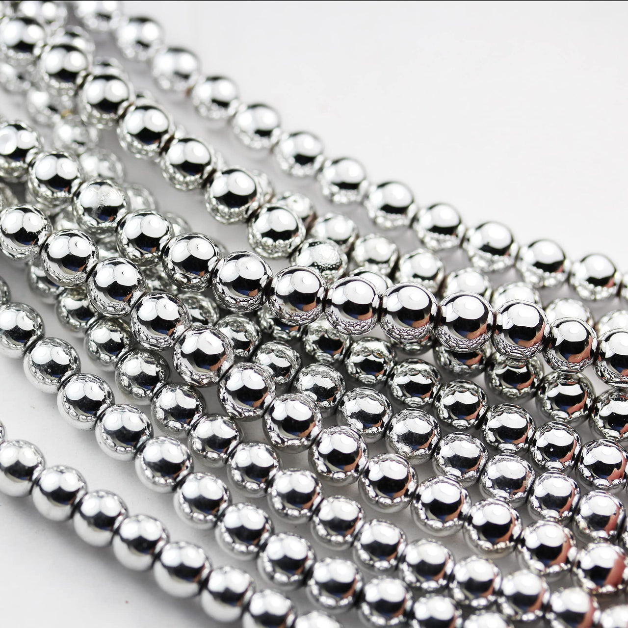 Hematite Balls Beads for Making Jewelry Bracelet Energy Healing Crystals Jewelry Chakra Crystal Jewerly Beading Supplies Colored Silver Hematite 6mm 15.5inch About58-60 Beads