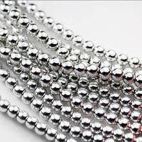 Hematite Balls Beads for Making Jewelry Bracelet Energy Healing Crystals Jewelry Chakra Crystal Jewerly Beading Supplies Colored Silver Hematite 6mm 15.5inch About58-60 Beads