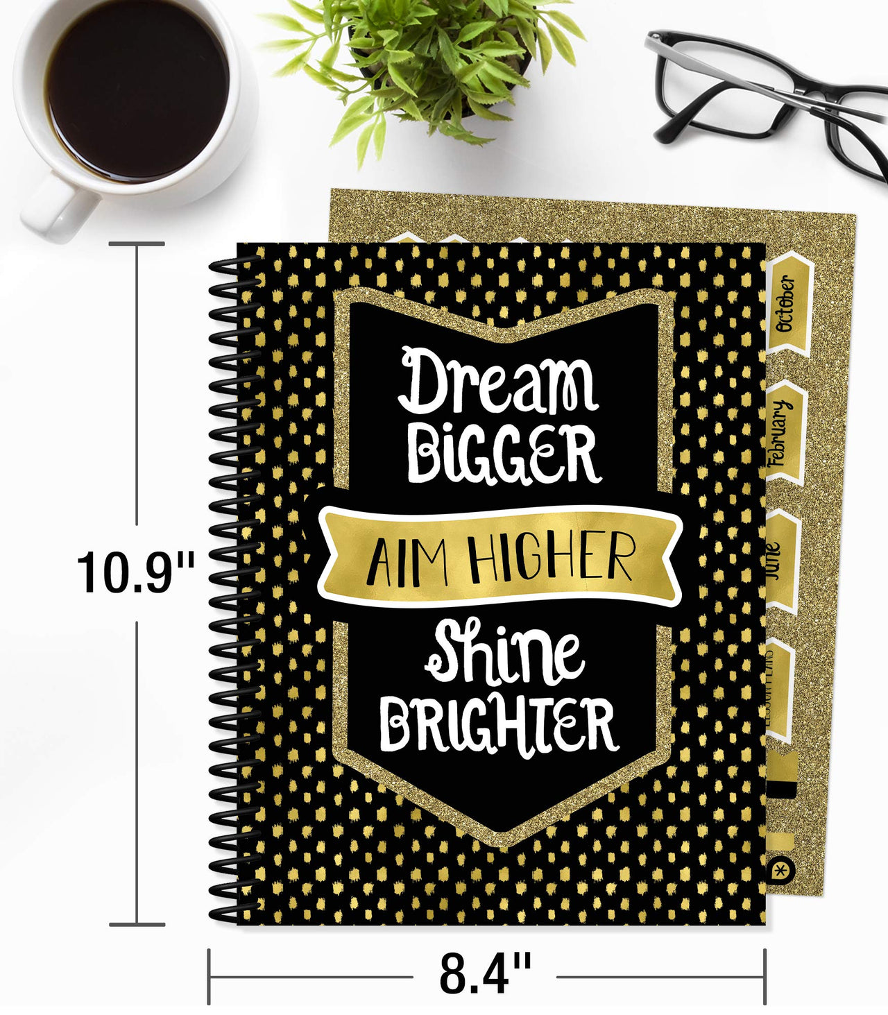 Carson Dellosa Sparkle and Shine Academic Teacher Planner—Undated Weekly/Monthly Plan Book, Lesson Planner and Record Organizer for Classroom or Homeschool (8.4" x 10.9)