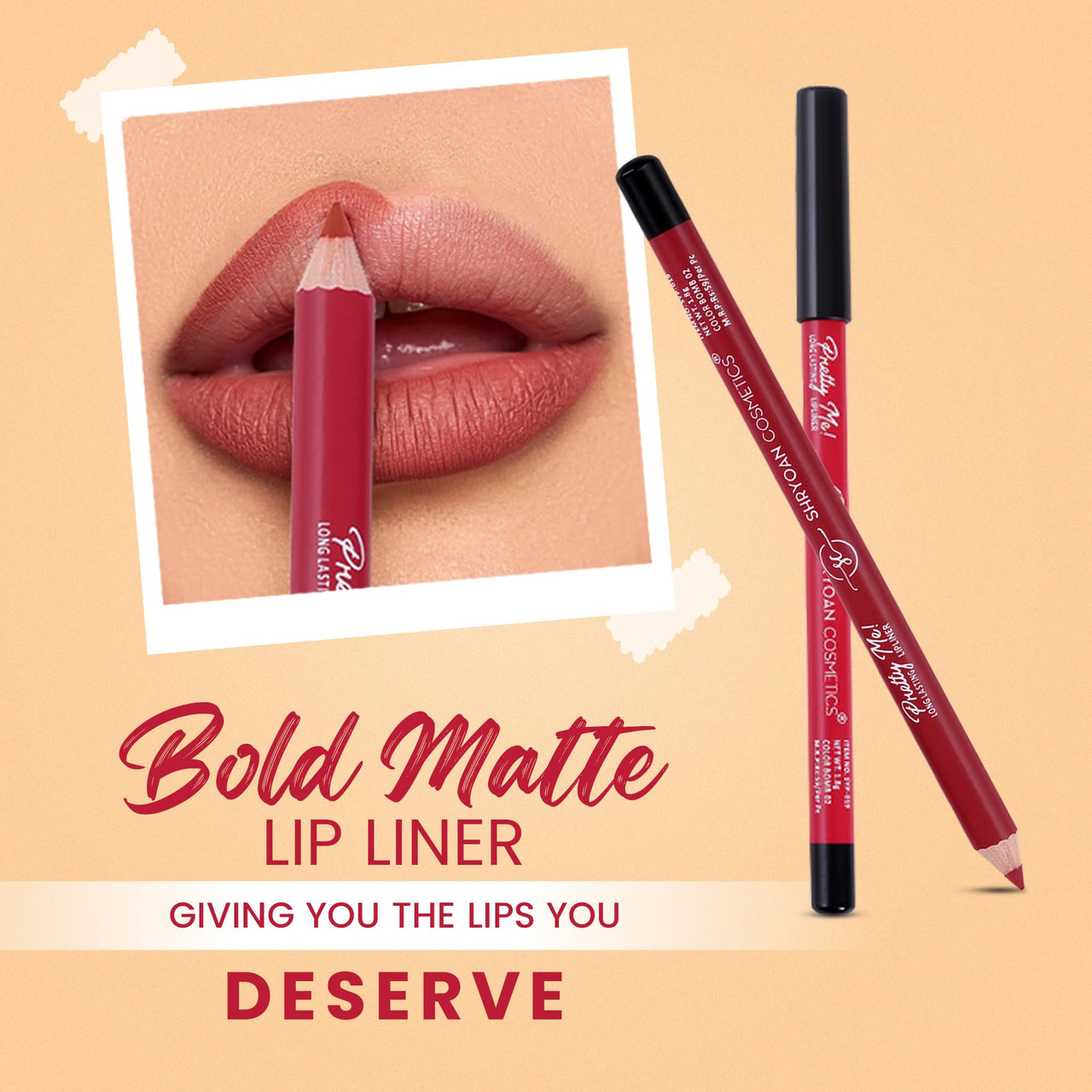 Shryoan Matt Lip Liner | Set of 12 | Long-lasting |Matte Finish | Non-drying, 19.2gm