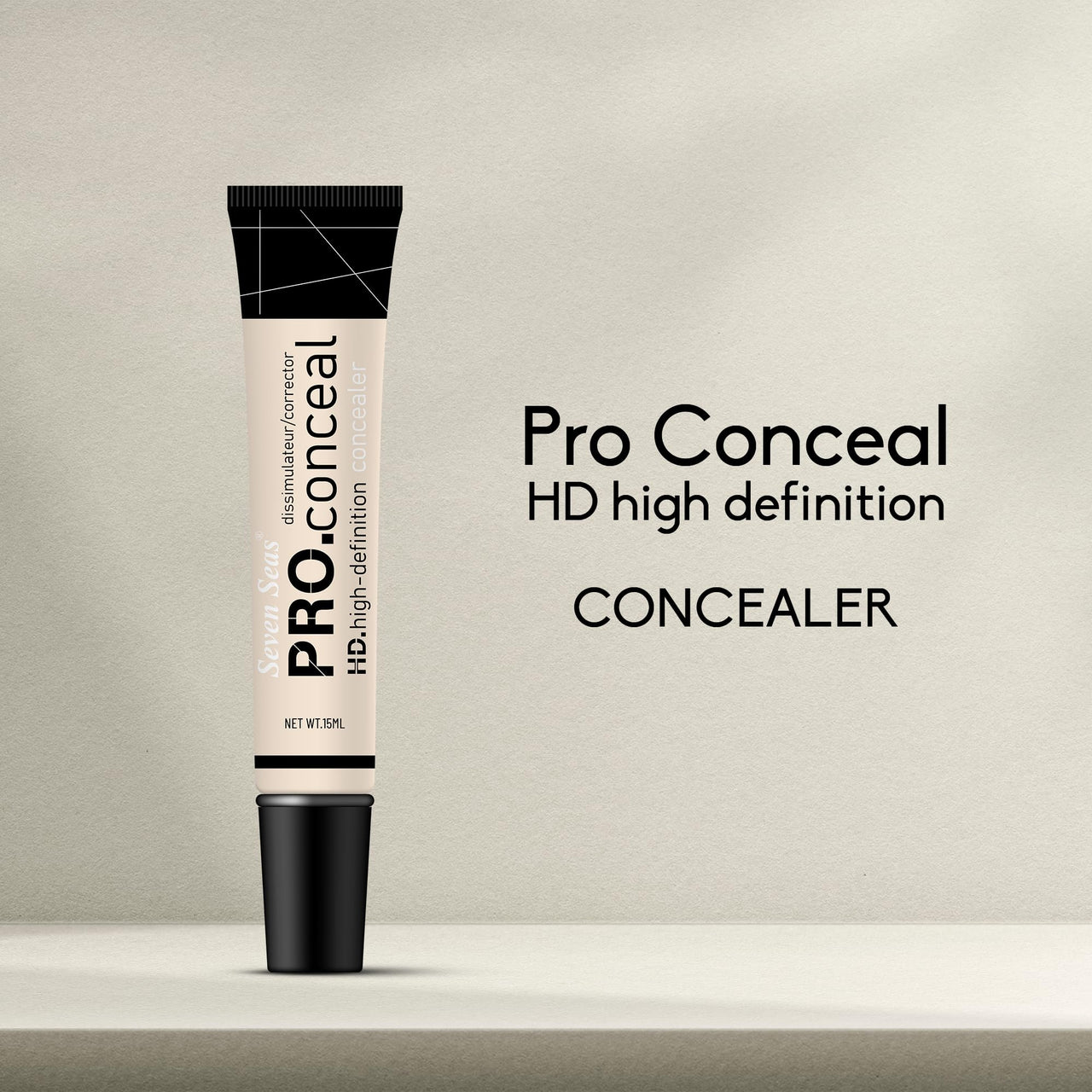 Seven Seas Pro Concealer HD Concealer Dissimulateur Corrector Lightweight & Creamy Formula | Easy to Blend | Hide Dark Circles | Color Corector (Natural)