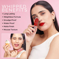 Hilary Rhoda Touch Of Mousse Lipstick | Matte Finish & Long Lasting | Infused with Vitamin E | Weightless & Liquid Lipstick with Mousse Finish | Smudge & Water Proof | Vegan - 5ml (Exposed Red - Shade 09)