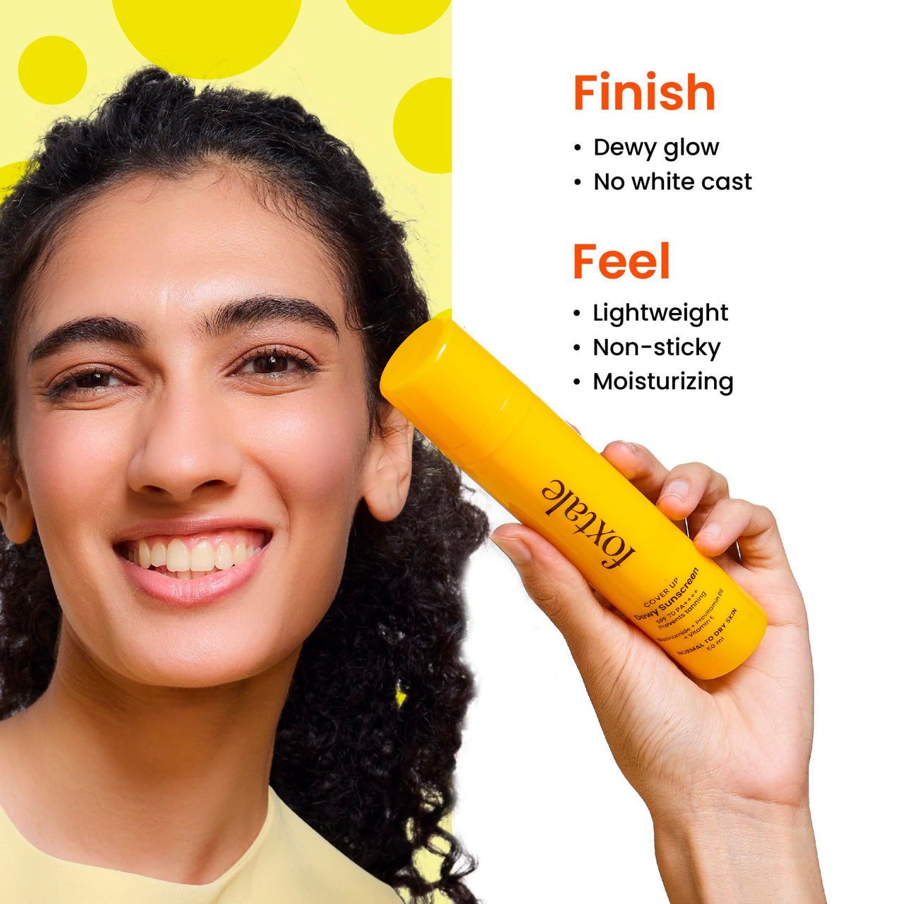 Foxtale SPF 70 Niacinamide Dewy Sunscreen with PA++++ For Dewy Sun Protection | Tan Protection | Lightenweight | No White Cast | Non Greasy | Anti-Tan Formula | For Spot Depigmentation | Men & Women | Pack of 2 | 100 ml