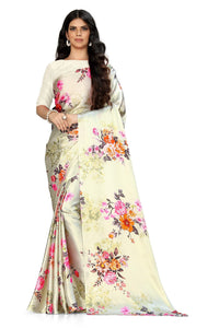FABIAN FASHION Women's  Japan Satin Saree With Blouse Piece