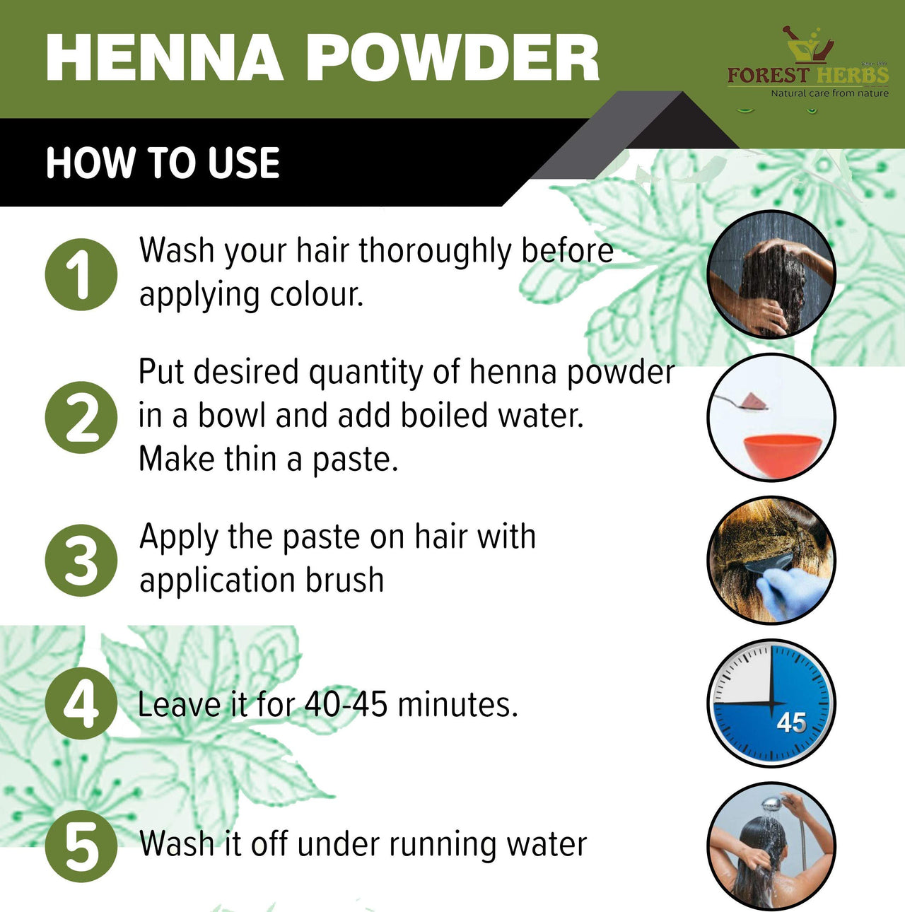 The Forest Herbs Natural Care from Nature Henna and Indigo Leaves Powder Combo (200gm Each) Total 400g | No Added Preservative and Additives | Non-GMO