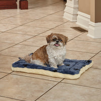 MidWest Homes for Pets Reversible Paw Print Pet Bed in Blue / Cream, Dog Bed Measures 23.5L x 17W x 2.8H for Small Dogs, Machine Wash 23.5