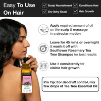Soulflower Rosemary Lavender Hair Oil For Hair Growth, Hair Fall Control, Healthy Scalp, Long Hair, Rosemary, Lavender, Castor|100% Pure, Natural, Organic, Clinically Proven for Hair Growth, 120ml