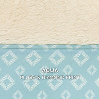 Furhaven Replacement Dog Bed Cover Plush & Diamond Print Nest Top Sofa-Style, Machine Washable - Aqua, Large Cover Only 36.0