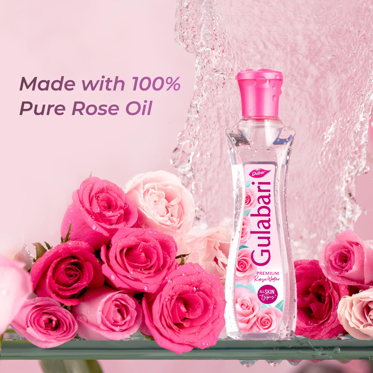 Dabur Gulabari Premium Rose Water - 400ml (Pack of 3) | With No Paraben | Cleanses, Hydrates & Moisturises Skin | Balances & Restores Skin's  pH Levels | For All Skin Types