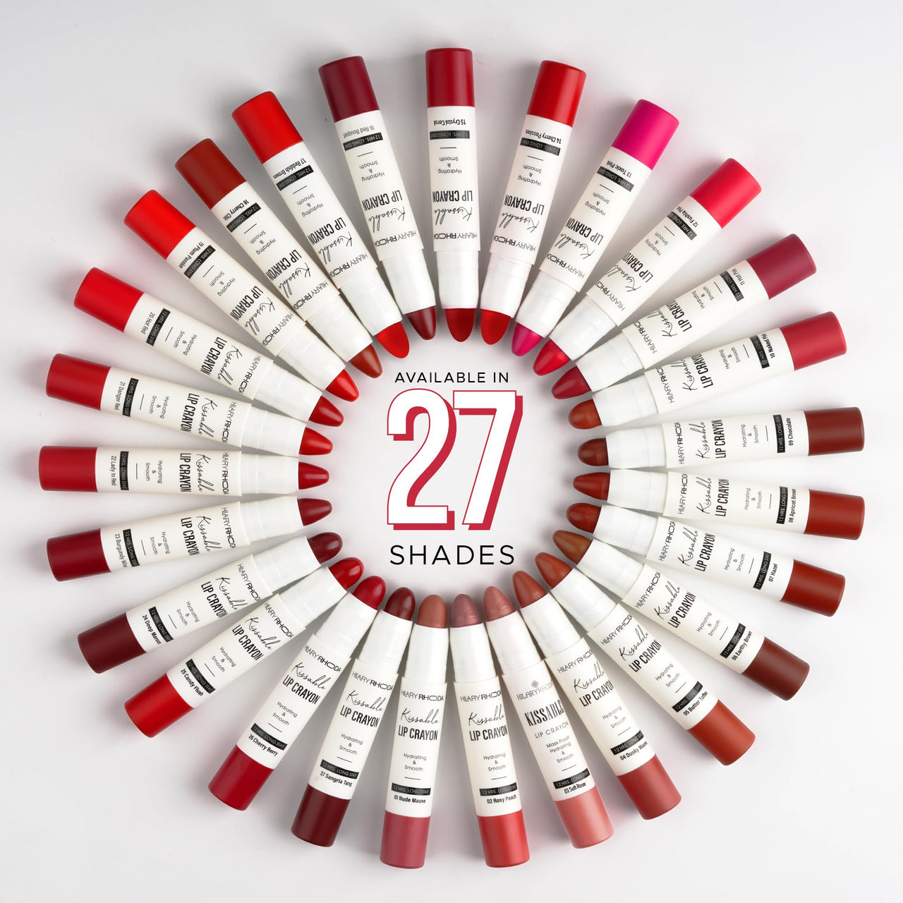 Hilary Rhoda Kissable Lip Crayon |12-Hour Stay | Highly Pigmented Matte Finish | Smudge-Proof & Transfer proof Lipstick | Retractable Lip Crayon | 3.5g - (Earthy Brown | Shade 06)