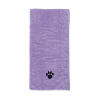 Bone Dry Pet Grooming Towel Collection Embroidered Absorbent Microfiber Drying Set, 15x30, Lavender, 3 Count