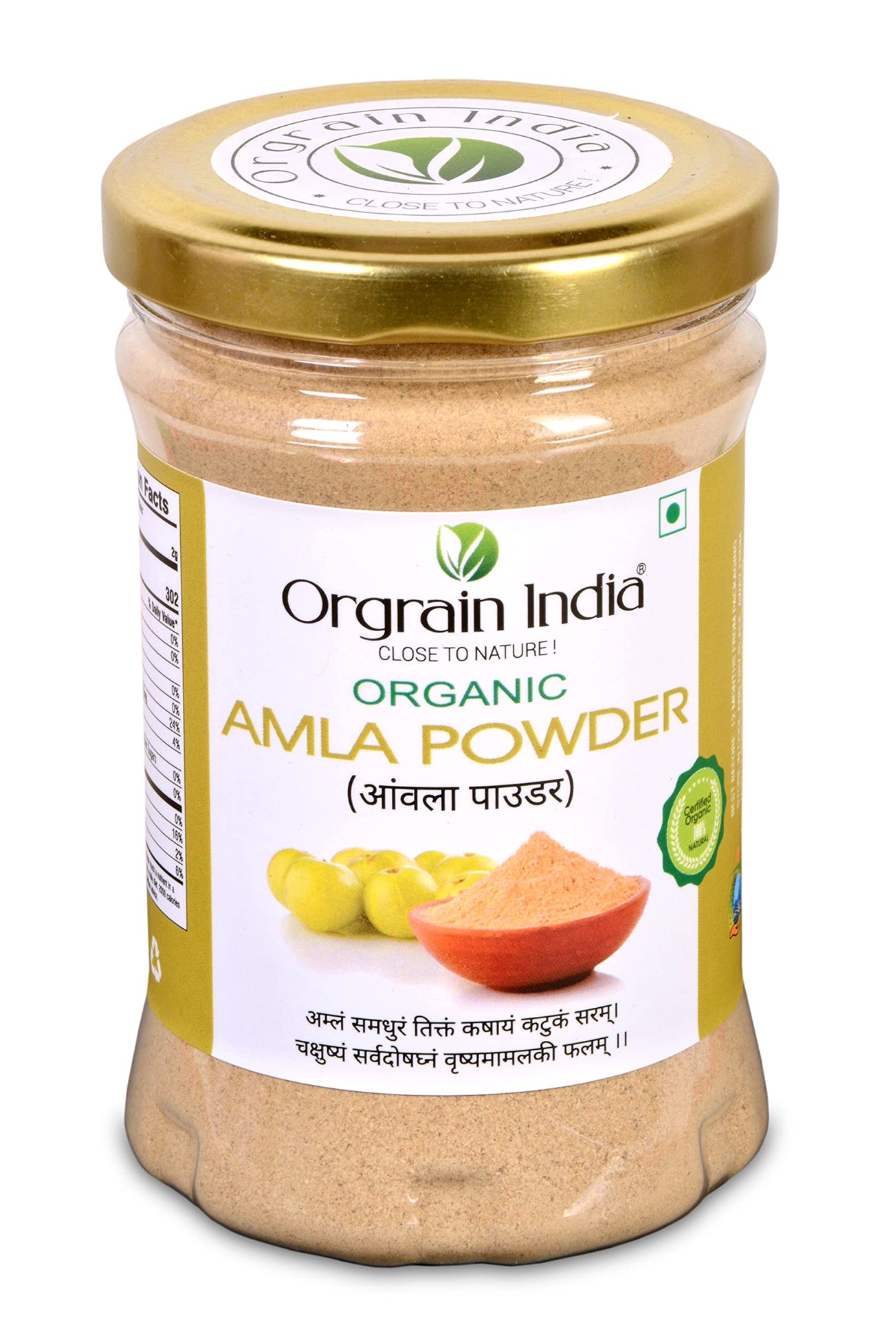 Orgrain India Organic Dried Amla Powder 150 Grams|Indian Gooseberry Emblica Officinalis|Amla Churna For Hair, Skin & Healthy Gut