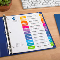 Avery Jan-Dec 12 Tab Dividers for 3 Ring Binders, Customizable Table of Contents, Multicolor Tabs, 1 Set (11127)