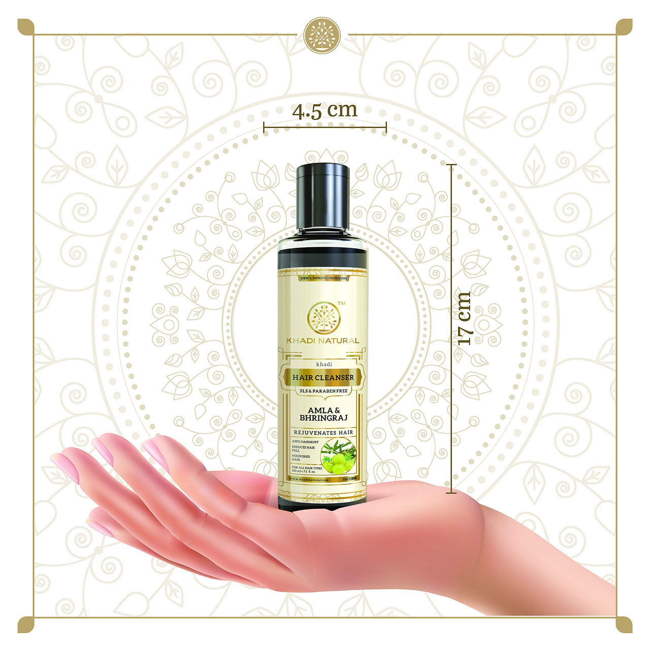 KHADI NATURAL Ayurvedic Amla and Bhringraj Hair Cleanser(Shampoo), SLS and Paraben Free, 210ml & KHADI NATURAL Protein Hair Cream, 100g