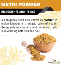 The Forest Herbs Natural Care From Nature 100% Pure Edible Fenugreek Methi Powder 200g For Hair Growth and Skin Care, Eating