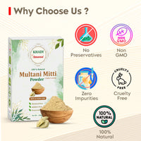Khadi Omorose Multani Mitti Powder for Hair and Skin Care | 200 Grams | 100 & Pure & natural | Soft & Glowing Skin | Exfoliator | Softner | Nourishment | Fuller's Earth | Resealable Zipper Pouch pack