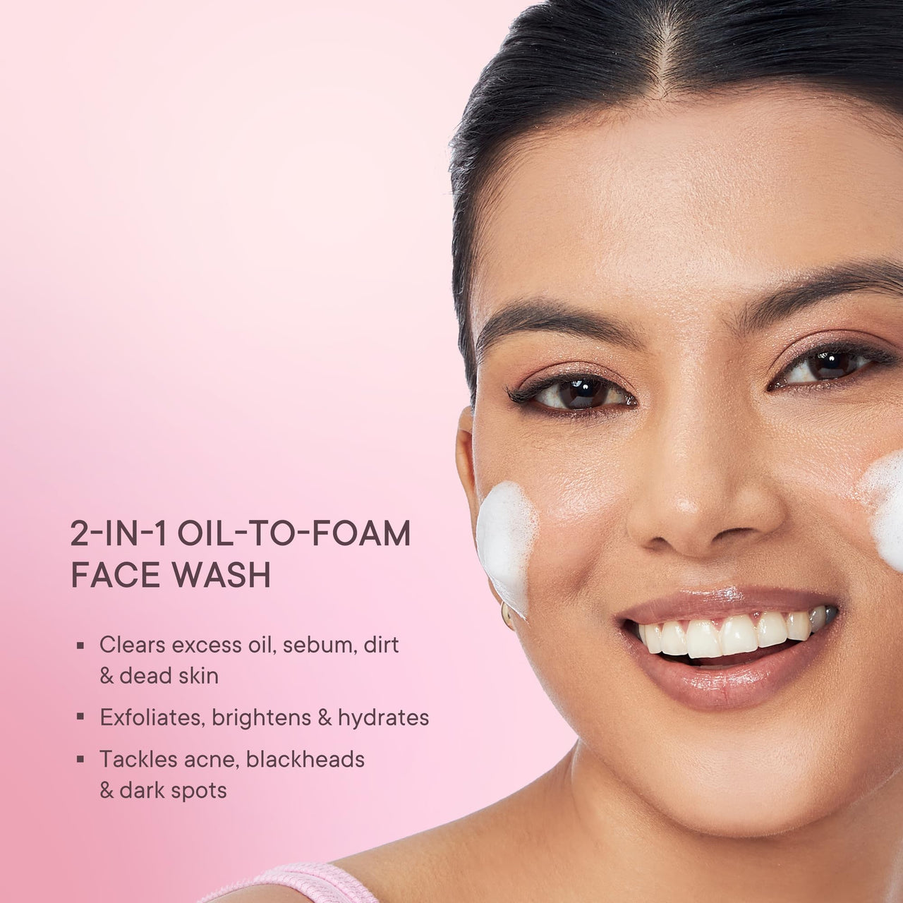 Quench Brightening Foam Cleanser with Cherry Blossom Radiance | Korean Face Wash for Glowing Skin | Removes Makeup, Dirt & Impurities | Brightens Dull Skin | Made in Korea (100ml)