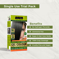 INDUS VALLEY Hair Color Trial Pack | Black With Colour Protection Shampoo (200 ml) + Hair Ultima Spa (175 ml)