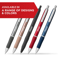 Sharpie S-Gel, Gel Pens, Sleek Metal Barrel, Gunmetal, Medium Point (0.7mm), Black Ink, 4 Count Gunmetal with Black Ink