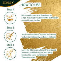 Streax Cream Hair Color for Unisex, 120ml - 9.1 Rich Platinum (Pack of 4)