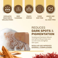 Home Soaps Sandalwood & Saffron Magic Soaps For Bath (100 Gms) | Paraben Free | Chandan & Kesar Bath Soap | Handmade Soaps For Glowing | Skin Brightening Soap For Men & Women (Pack Of 2)