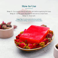 Ashpveda Hydrating Gulab Body Bar Handmade Bathing Soap for Skin Hydration & Nourishment with Rose & Coconut Oil (75g)