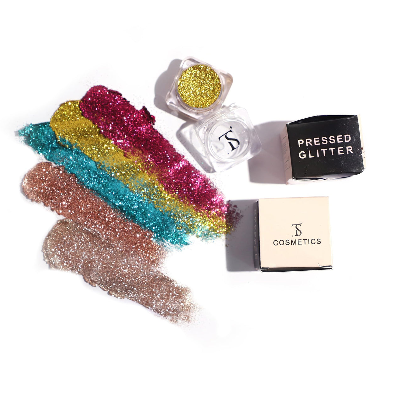 TS COSMETICS Pro Glitter Eyeshadow Palette – Aqua | Pressed Glitter, Shimmer & Matte Finishes | Highly Pigmented, Long-Lasting Eye Makeup