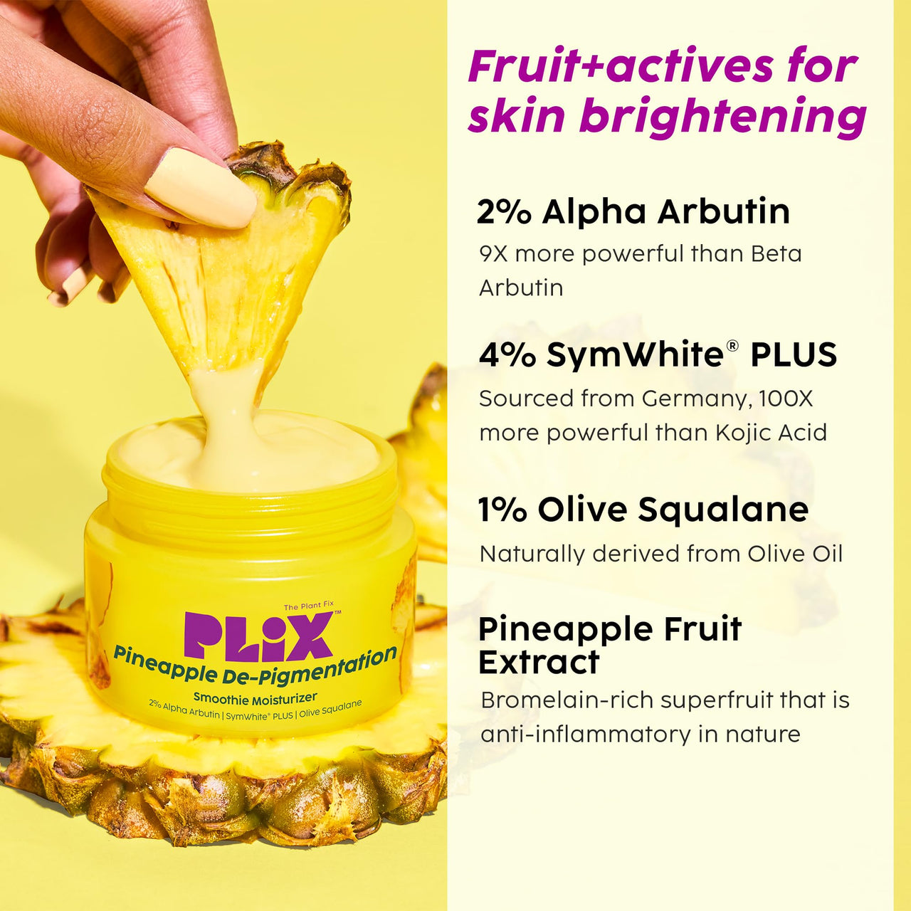 The Plant Fix Plix | Pineapple De-Pigmentation Regime with Pineapple Exfoliation Fruity Toner, Pineapple Juicy Cleanser, Pineapple Depigmentation Dewy Serum, & Smoothie Moisturizer
