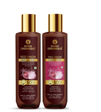 Khadi Organique Red Onion Shampoo & Hair Conditioner Combo for Natural Hair Growth, Hair Fall & Dandruff Control | Strengthen & Soften Hair with Silky & Shiny Appearance | SLS & Paraben Free - Pack of 2 - 2x200ml