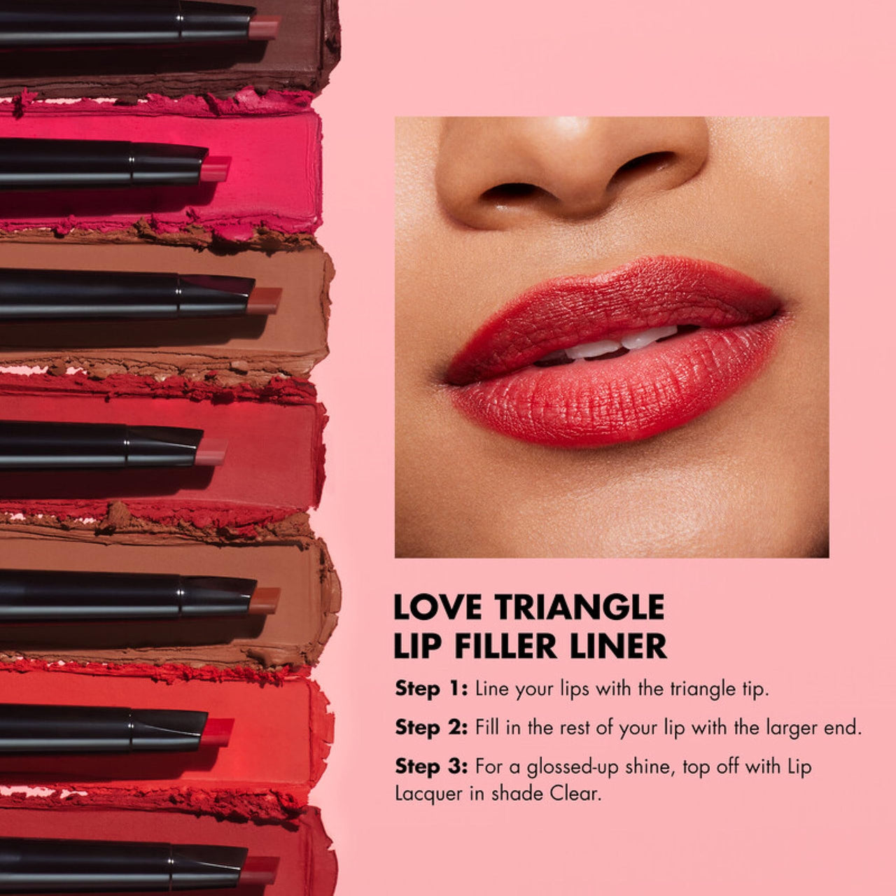 e.l.f. Love Triangle Lip Filler Liner, 2-In-1 Semi-Matte Lipliner Pencil For Sculpting & Filling, Long-Lasting Intense Color, Vegan & Cruelty-Free, Plum