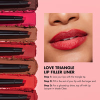 e.l.f. Love Triangle Lip Filler Liner, 2-In-1 Semi-Matte Lipliner Pencil For Sculpting & Filling, Long-Lasting Intense Color, Vegan & Cruelty-Free, Plum