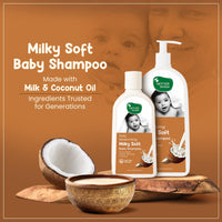 Mother Sparsh Milky Soft Baby Shampoo - 400ml | For Daily Moisturizing | Tear Free Formula With Milk Protein, Vitamin E & Coconut Oil