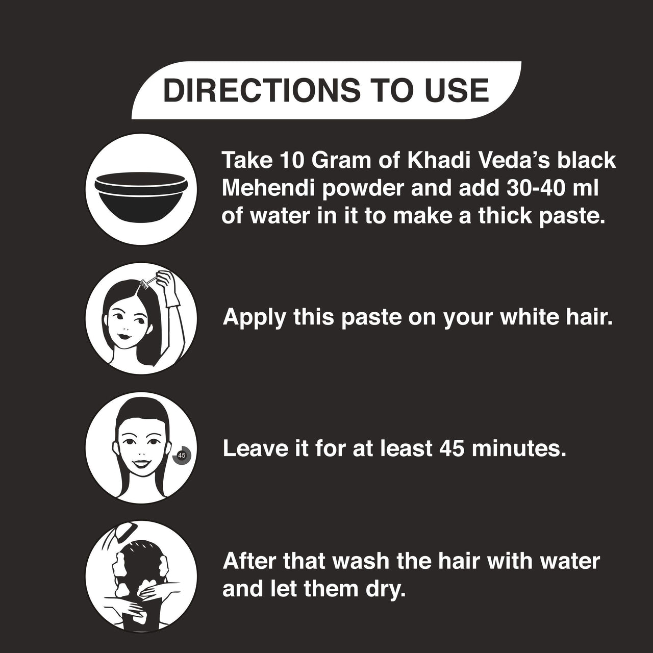 Khadi Veda Herbal Mehndi Henna Powder 100gm each (Pack of 3)(Black)