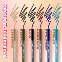 Hilary Rhoda Play n Blend Gel Eyeliner | One Stroke Application | Highly Pigmented | Matte & Shimmer Finish | 2 in 1 Smudger + Eyeliner | Butter Smooth Texture | 1.5g - (Black | Shade 03)