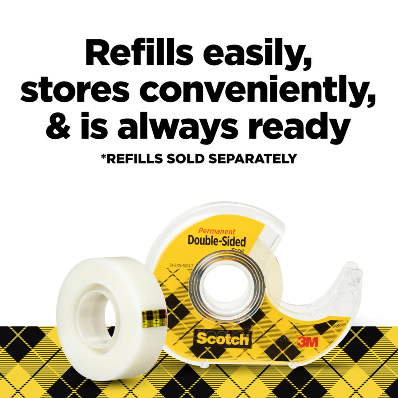 Scotch Double Sided Tape with Tape Dispenser, Office and School Supplies for Arts and Crafts, Alternative to Scrapbooking Tape, 0.75 in. x 500 in., 6 Tape Rolls with 6 Tape Dispensers