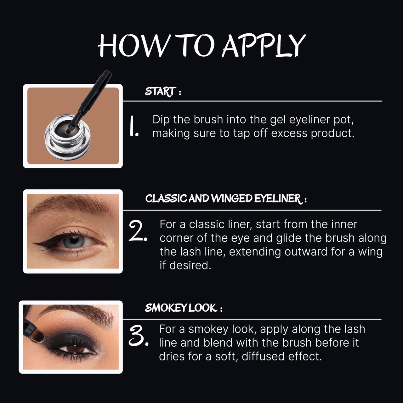 Jersy Girl by Fashion Colour Kajal and Eyeliner With Brush|24 Hours Long Lasting and Smudge Proof | Waterproof | Intense Colour | 2 in 1 Kajal and Eyeliner Combo | Lasting Drama Gel Eyeliner | 3.8g (Black)