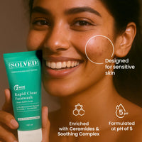 THE SOLVED SKIN India's 1st Dermatologically Tested Acnewash With Patented Micronized Benzoyl Peroxide. Kills 99% Acne Causing Bacteria, & Calms Inflamed Pimples in 4 Days. Normal to Oily Skin. 100ml (1, 100ml (Pack of 1))