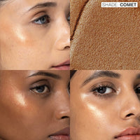 FAE Beauty Double Dew Highlighter | All-Over Multi-Use Illuminator | Long Wear | Ultra Fine Shimmer | Soft, Radiant Finish | Buildable, Blendable, Silky Formula | Enriched with Avocado oil, Jojoba oil & Vitamin E | Shade - Comet (7.5 g)