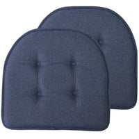 Sweet Home Collection Chair Cushion Memory Foam Pads Tufted Slip Non Skid Rubber Back U-Shaped 17