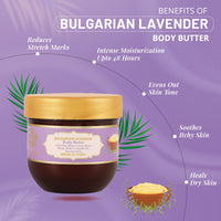 RYLLZ ESSENTIALS Bulgarian Lavender Body Butter With Shea, Cocoa & Mango Butter, Niacinamide & Jojoba Oil | For 48Hrs Moisturisation, Stretch Marks, Dry/Itchy Skin & Uneven Skin Tone | 200 Ml