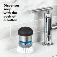 OXO SteeL Soap Dispensing Palm Brush 2-3/4