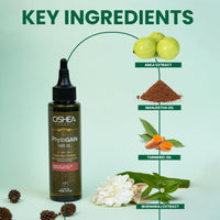 Oshea Herbals Phytogain Natural Hair Growth Oil Enriched with Bhrinjaraj | Promotes Strong Hair Growth | Paraben & Silicone Free - 110ml