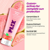 The Plant Fix Plix Vitamin C Guava Skincare Combo, Face Serum, Cleanser & Zero White Cast Sunscreen | For Skin Brightening & Sun Protection | UVA, UVB Shield & Hydration, For Men & Women
